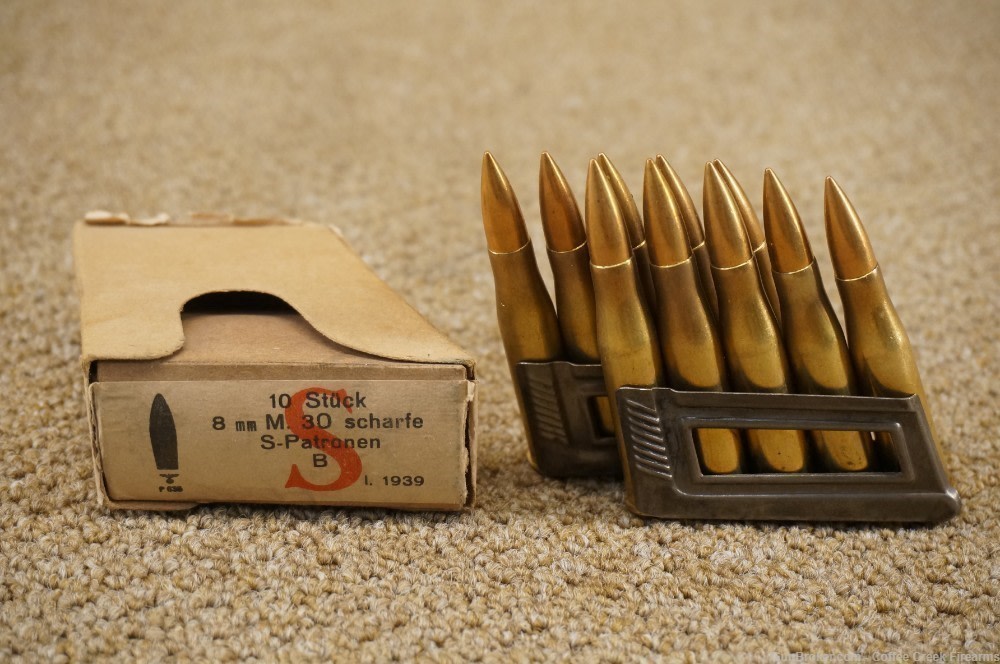 German 1939 WWII 8mm M 30 Scharfe S-Patronen Cartridge Stripper Clip Eagle -img-1