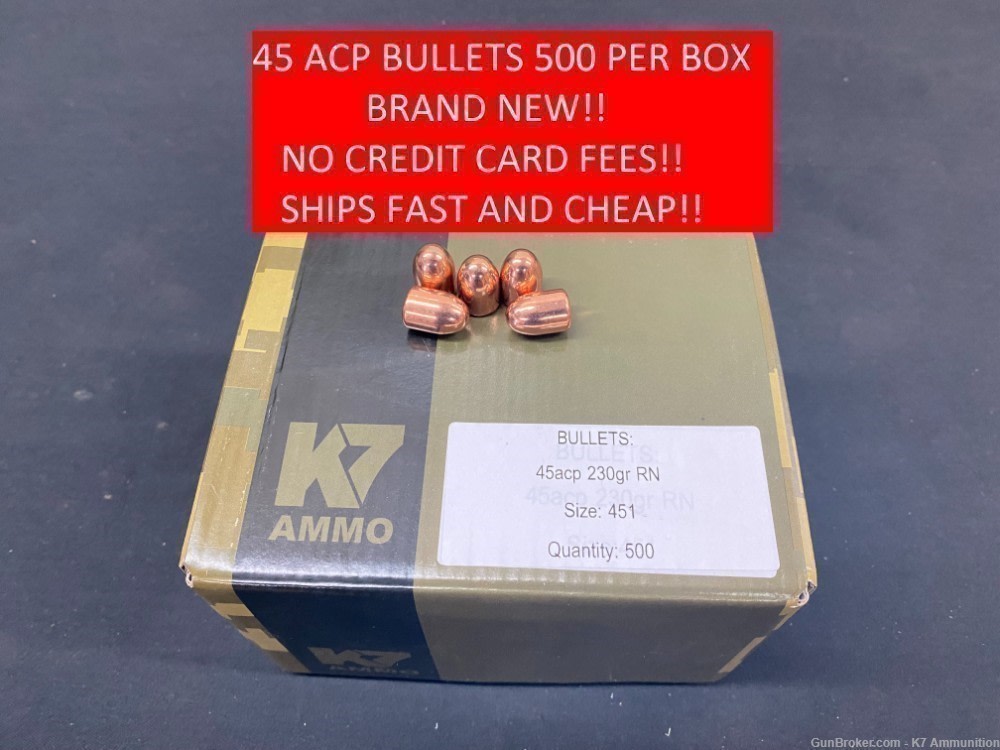 45 cal 230 Grain Projectiles/Bullets-img-0