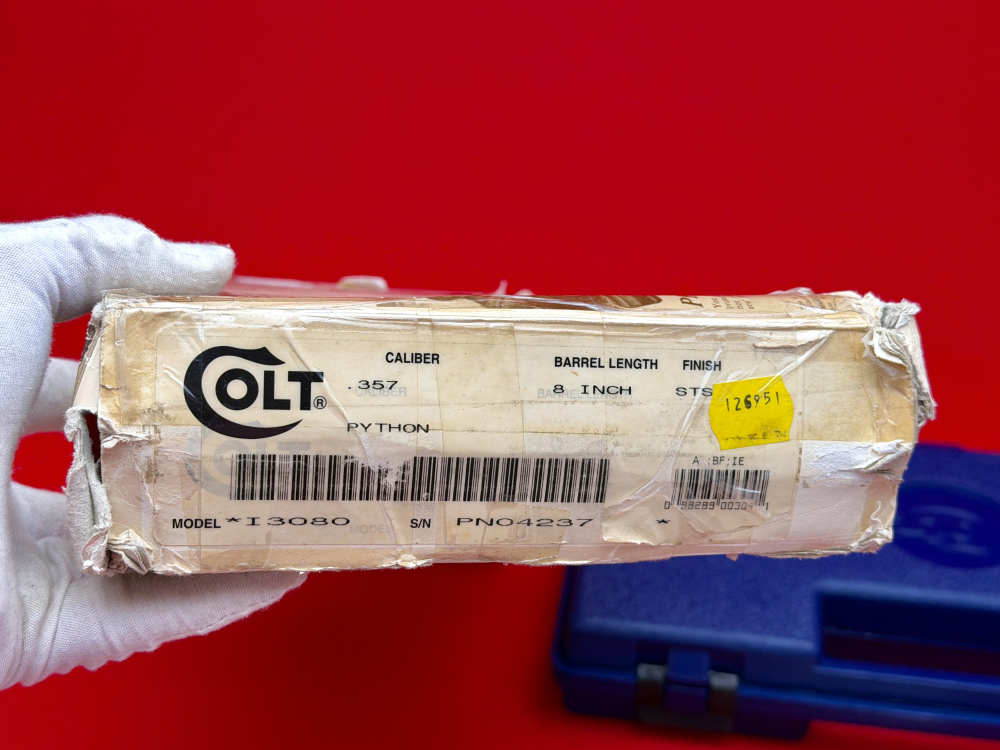 1995 Colt Python 8" Vent Rib .357 Magnum Factory Stainless Finish In Box!-img-24