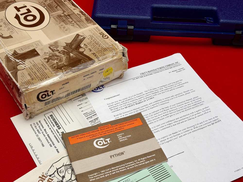 1995 Colt Python 8" Vent Rib .357 Magnum Factory Stainless Finish In Box!-img-23