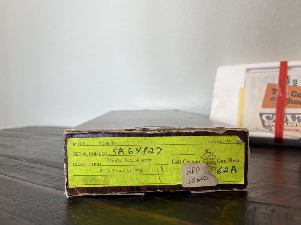 1982 Colt SAA Ivory, .45, 4.75" barrel - with box and papers-img-1