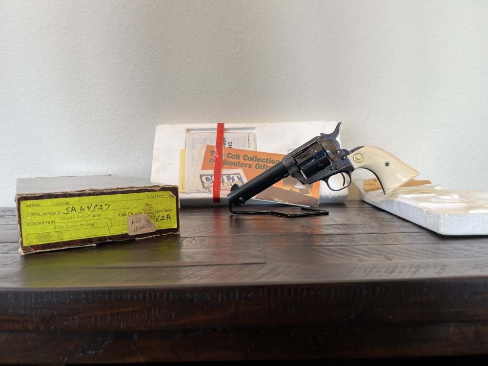 1982 Colt SAA Ivory, .45, 4.75" barrel - with box and papers-img-0