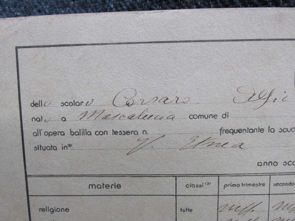 ORIGINAL WWII ITALIAN FASCIST PRIMARY SCHOOL REPORT CARD 1935-1936-img-3