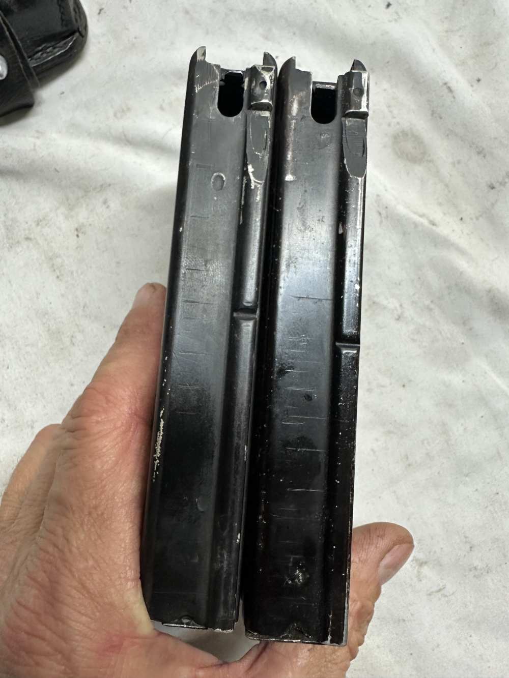 2- ALUMINUM FAL MAGAZINES WITH LEATHER POUCH-img-2