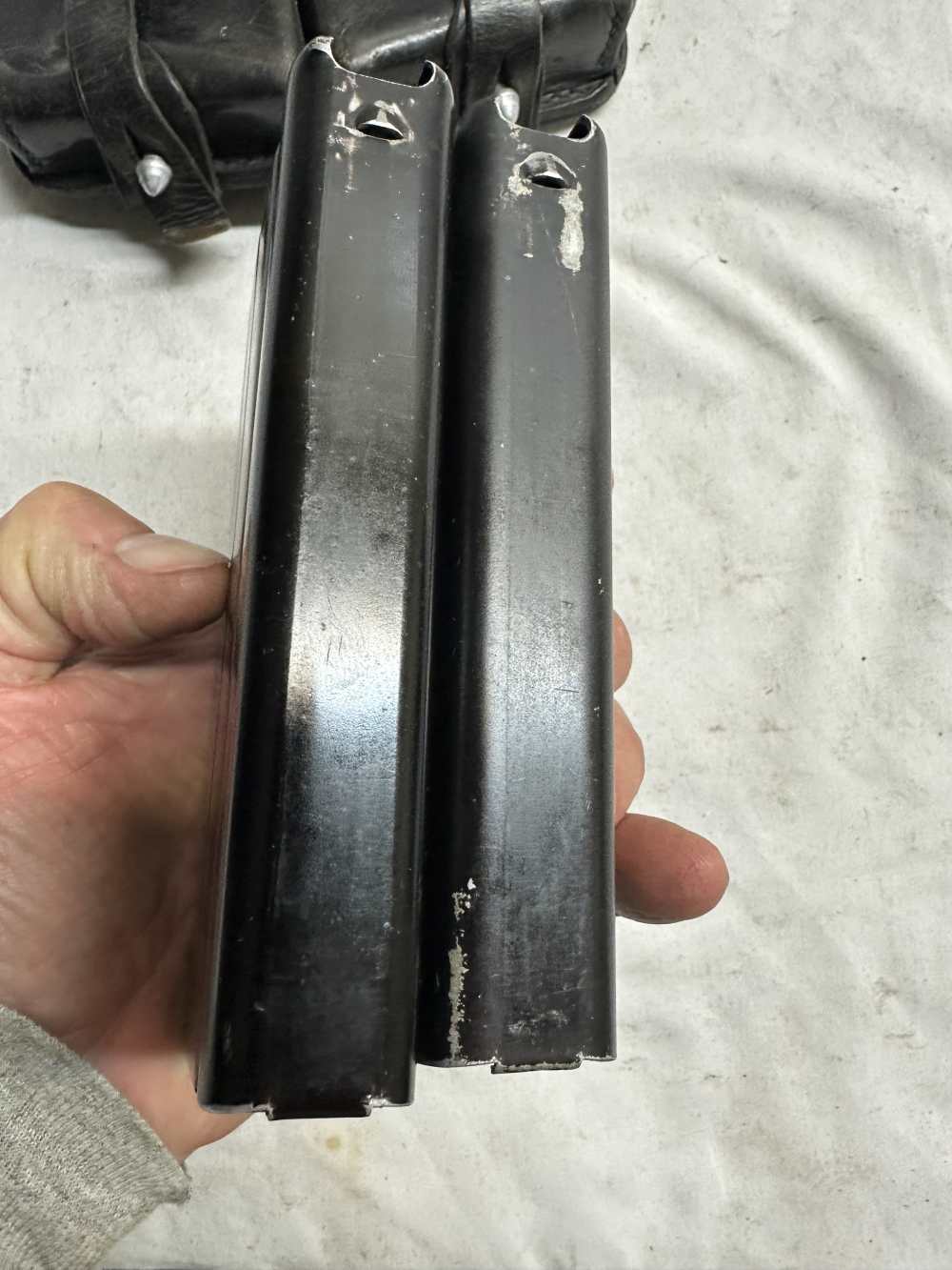 2- ALUMINUM FAL MAGAZINES WITH LEATHER POUCH-img-4