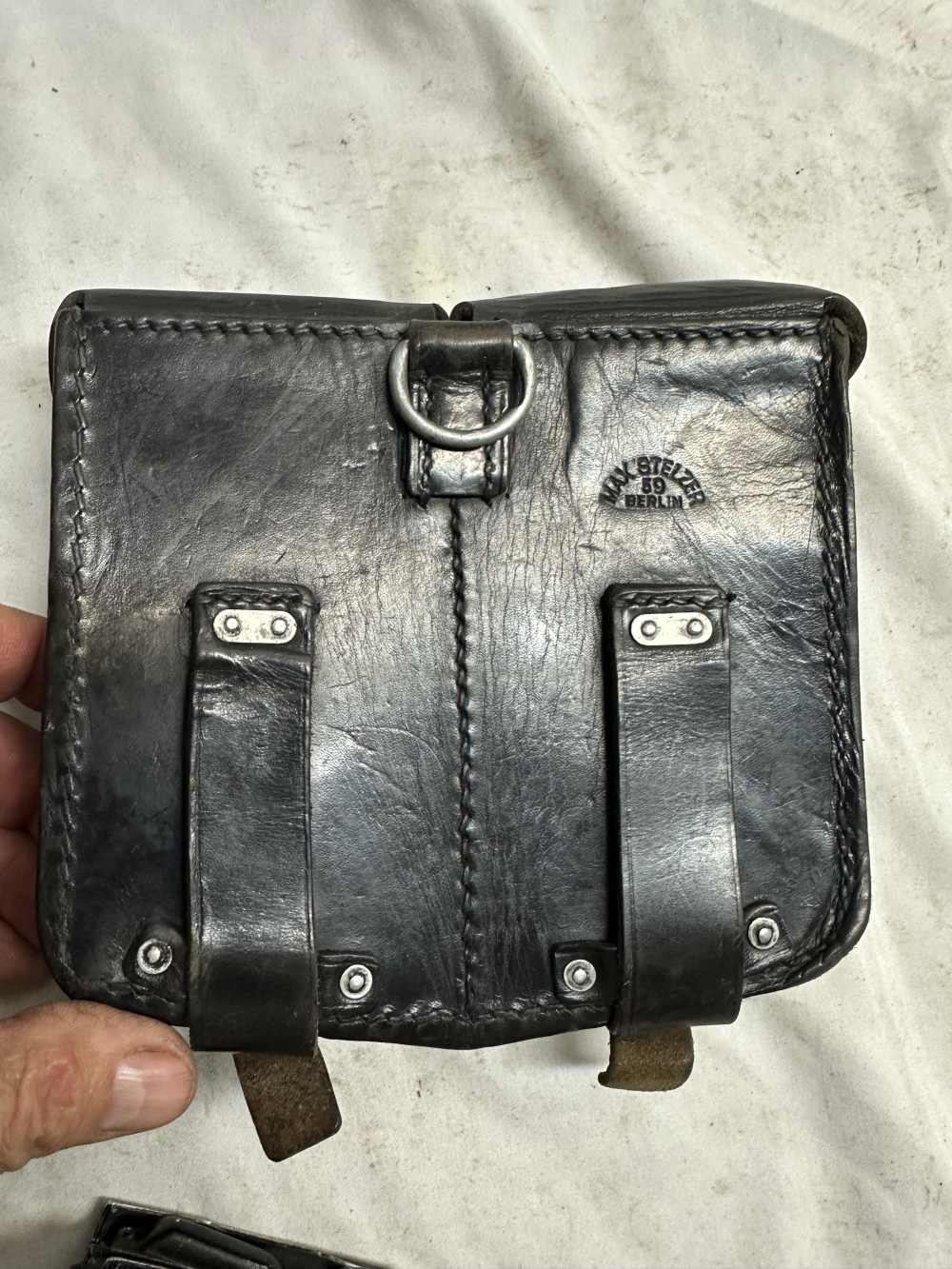 2- ALUMINUM FAL MAGAZINES WITH LEATHER POUCH-img-6