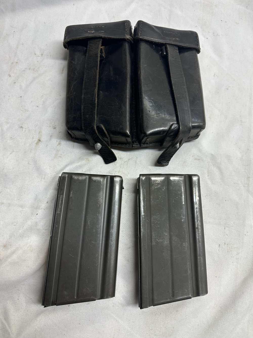 2- FAL STG 58 MAGAZINES WITH WITNESS HOLES IN POUCH-img-0