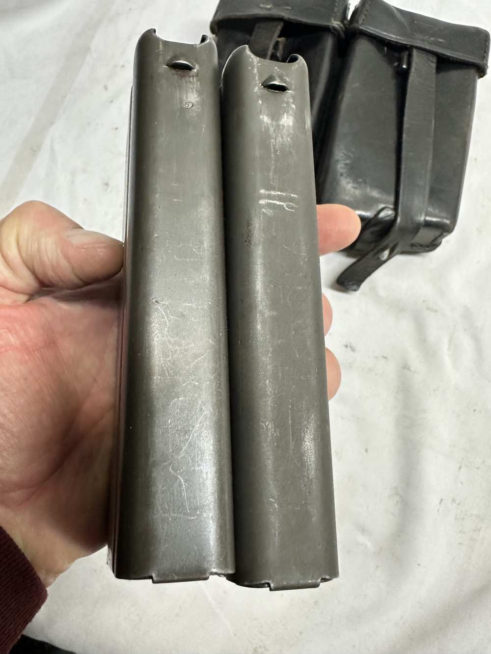 2- FAL STG 58 MAGAZINES WITH WITNESS HOLES IN POUCH-img-3