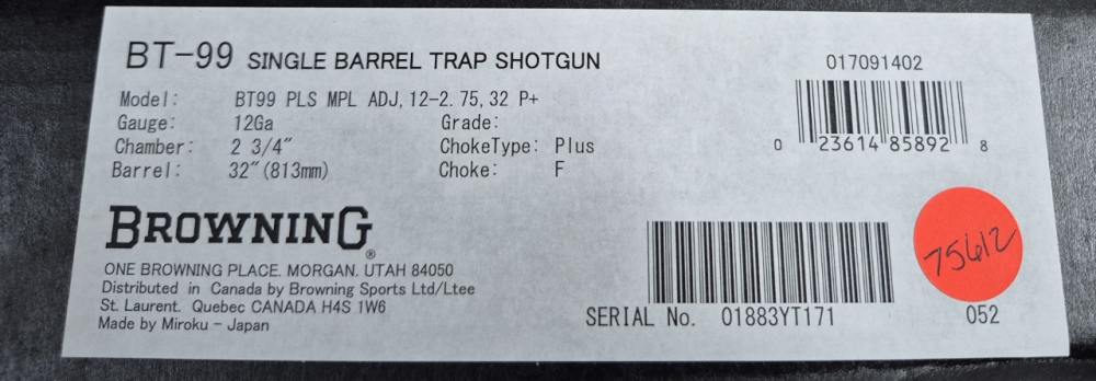 NIB BROWNING BT-99 PLUS  MAPLE 12GA 32" BOX-img-14