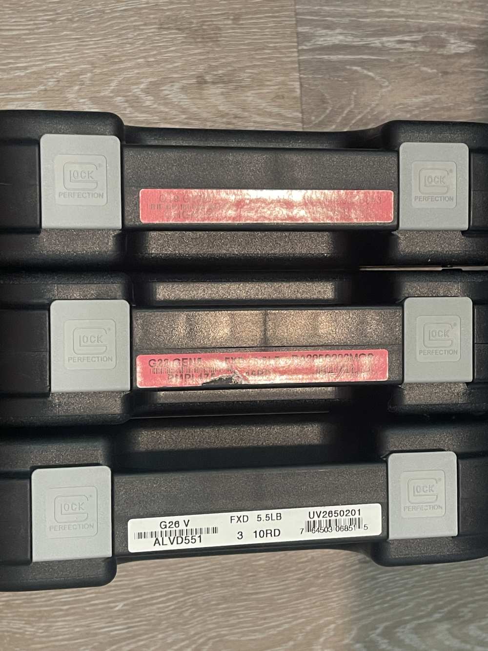 x3 Glock G26x G422 G19 - 3 Factory OEM Cases - Boxes - LOT OF 3 - NR .01-img-0