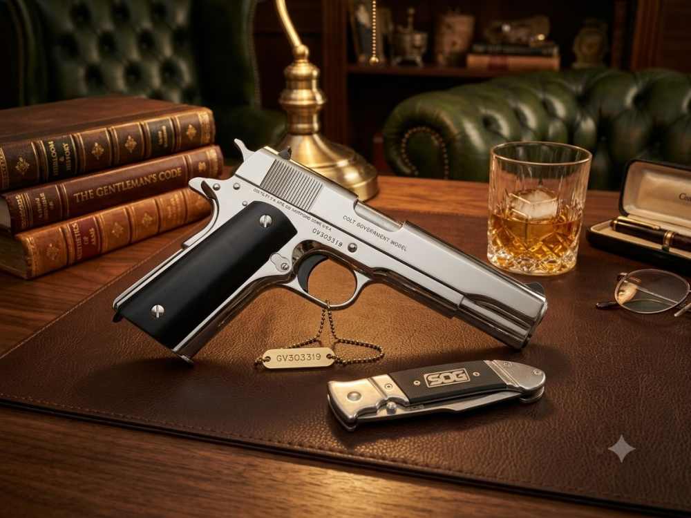 NIB Colt Classic 1911 - Bright Stainless - .45 ACP + SOG Knife-img-0