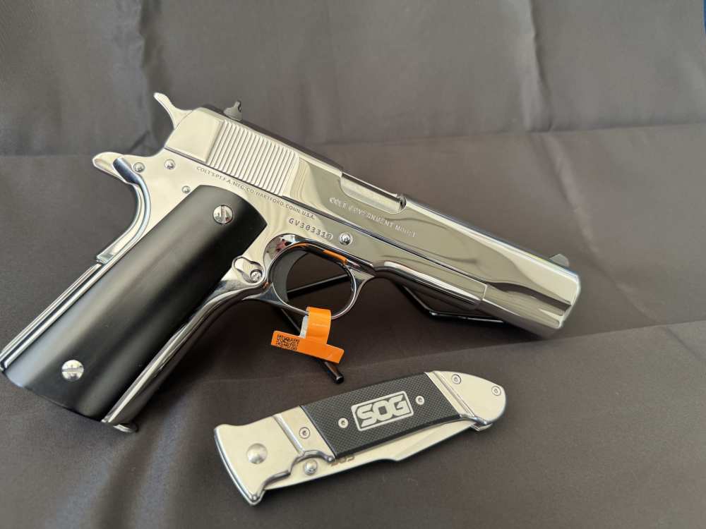 NIB Colt Classic 1911 - Bright Stainless - .45 ACP + SOG Knife-img-1