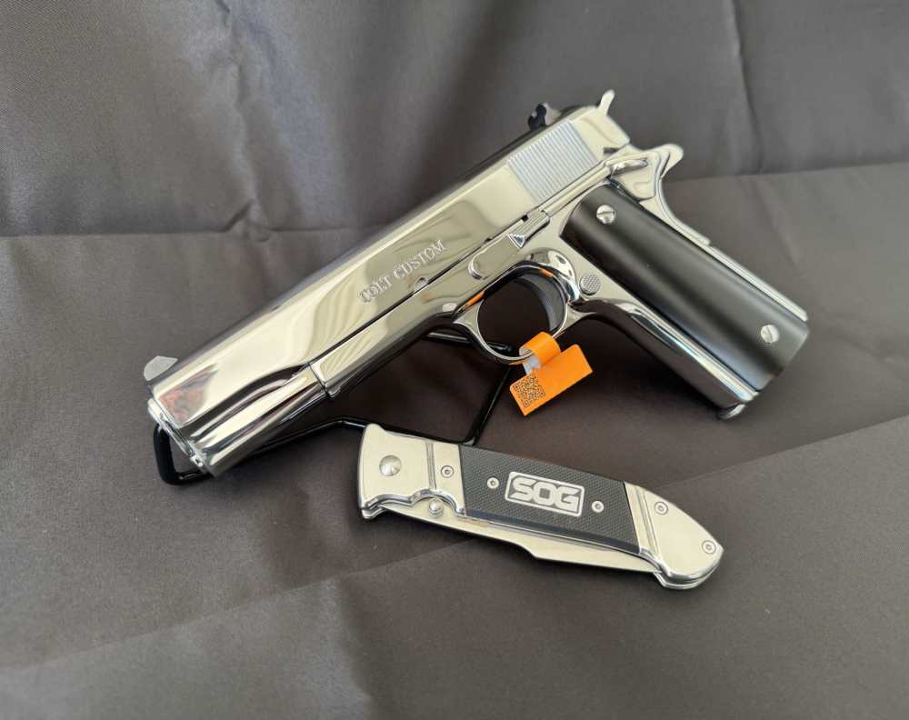 NIB Colt Classic 1911 - Bright Stainless - .45 ACP + SOG Knife-img-2
