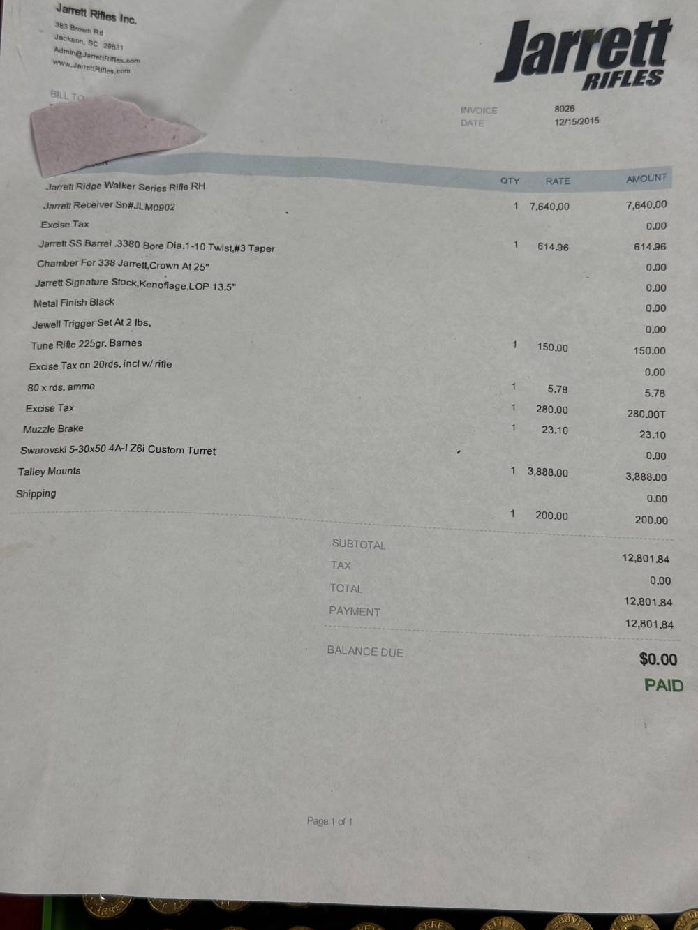 Jarrett Ridge Walker JLM 338 Jarrett Swarovski 5-30X50 Z6i NICE!-img-29