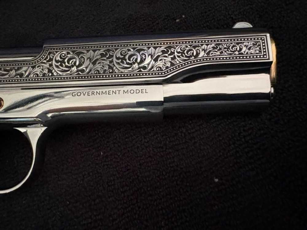 Colt 1911 45 ACP Series 70 Engraved Mirror Polished Gold Plated .01 NR-img-12