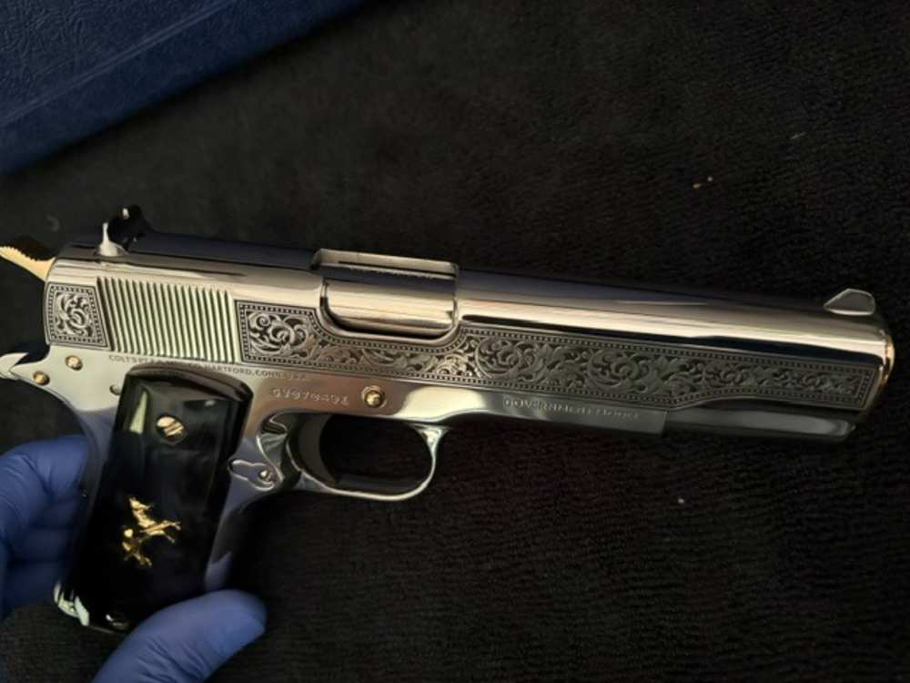 Colt 1911 45 ACP Series 70 Engraved Mirror Polished Gold Plated .01 NR-img-17