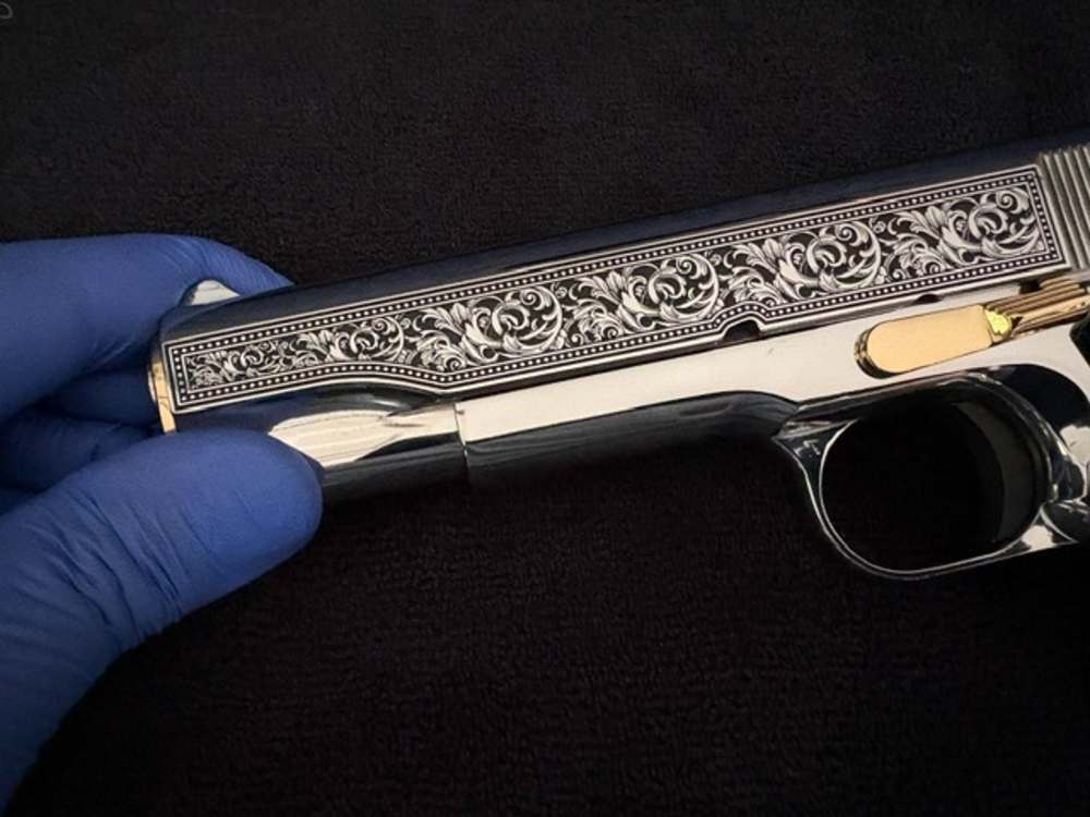 Colt 1911 45 ACP Series 70 Engraved Mirror Polished Gold Plated .01 NR-img-22