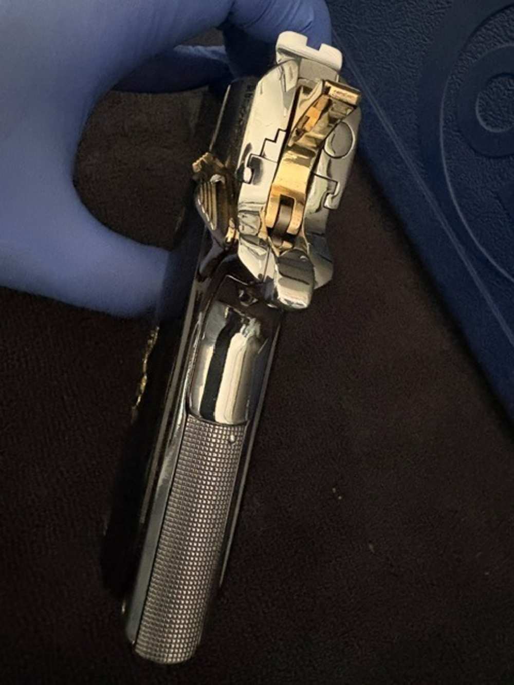 Colt 1911 45 ACP Series 70 Engraved Mirror Polished Gold Plated .01 NR-img-11