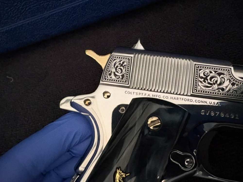 Colt 1911 45 ACP Series 70 Engraved Mirror Polished Gold Plated .01 NR-img-15