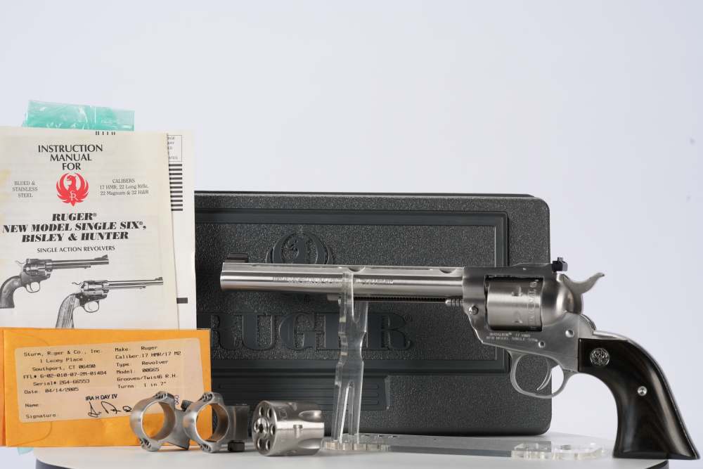 Rare--Ruger Single Six Hunter .17 HMR / .17 M2 Dual Cylinder – Rings, Case-img-1