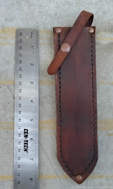 WW1 WW2 Trench Brass Knuckle 1918 Fighting Knife Leather Sheath CD-img-4