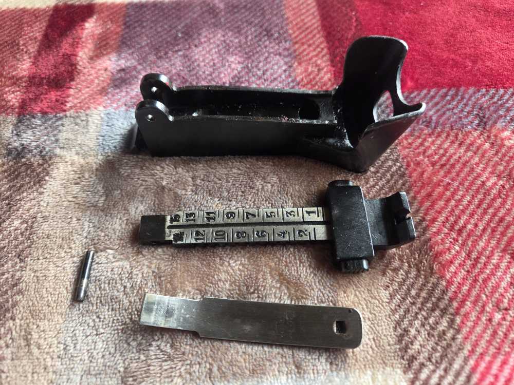 Russian WWII DP-27 DP-28 DPM Rear Sight Housing, Leaf, and Spring 7.62x54R-img-0