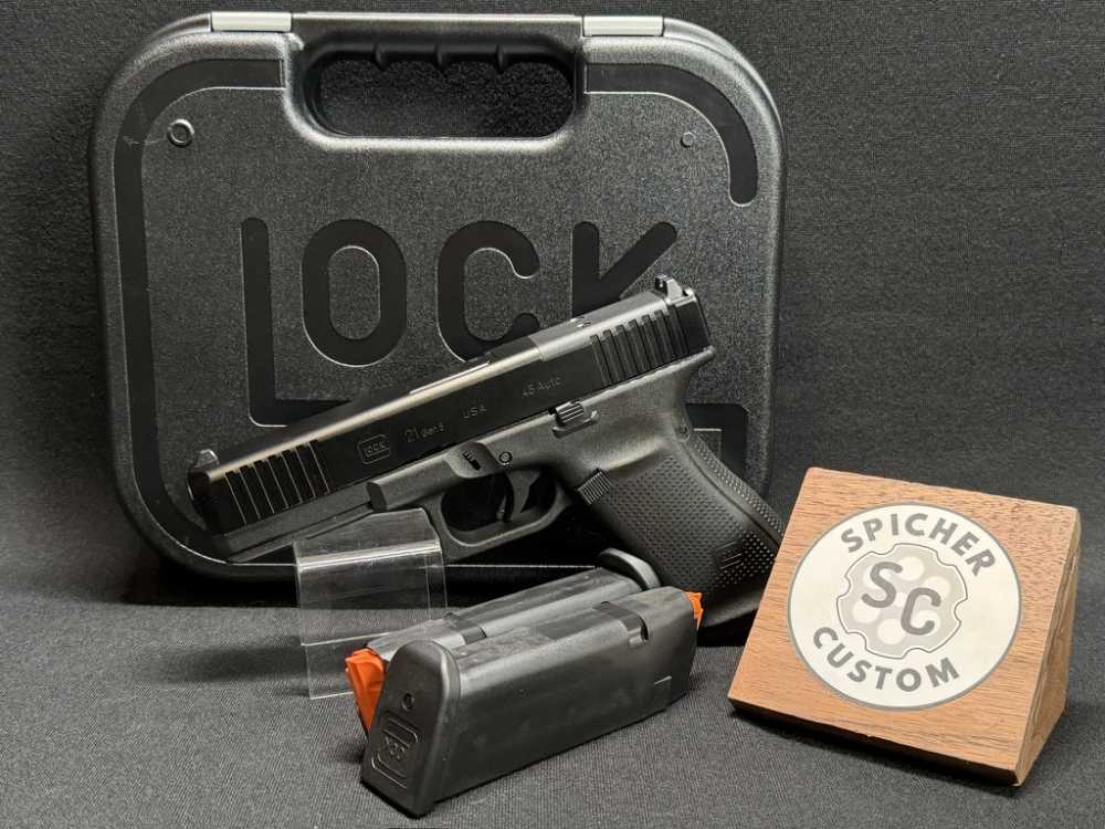 Glock 21 Gen5 MOS .45 ACP Optic Ready Pistol Purple Label - 3 Mags & Case-img-1