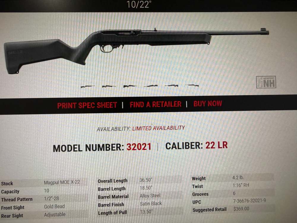 NEW Ruger 10/22 Threaded Barrel, BX-Trigger, NO Stock. -img-6