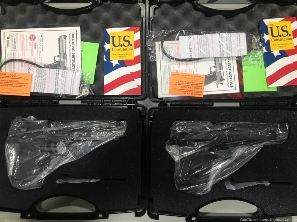 Pair of Magnum Research Desert Eagle 44 MAG L6 pistols MR consecutive # set-img-2