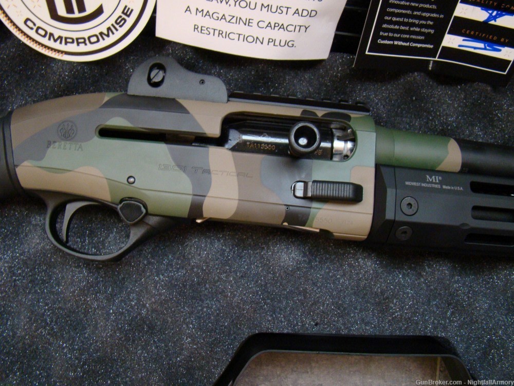 Beretta 1301 LTT Langdon Tactical Custom 12ga 1301T Gen 3 M81 Woodland Camo-img-11