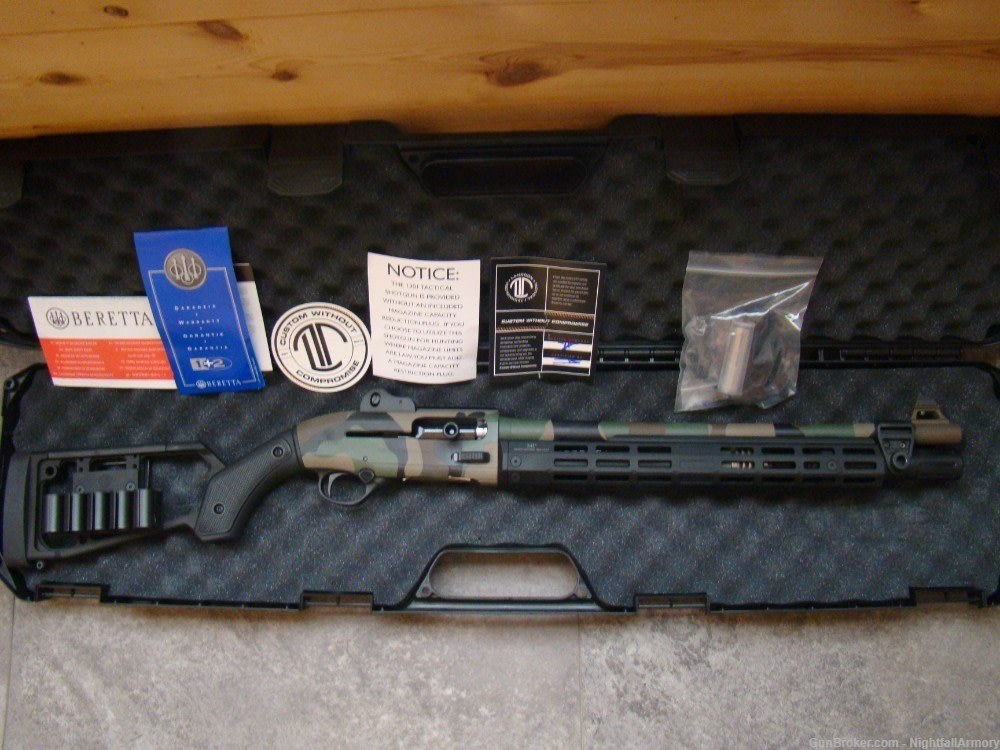 Beretta 1301 LTT Langdon Tactical Custom 12ga 1301T Gen 3 M81 Woodland Camo-img-1