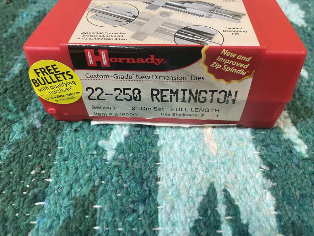 Hornady *CUSTOM GRADE* 22-250 Remington Dies. Full Lenght . New Old Stock-img-5