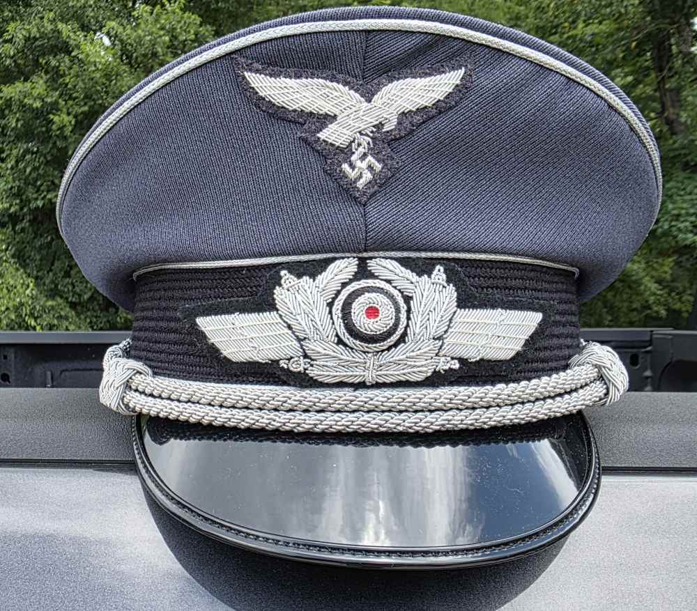 German WW2 Luftwaffe Officer's Visor Hat WWII-img-0