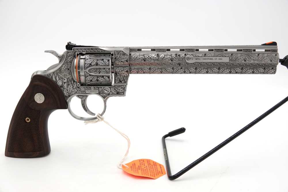 New! Oak Forest Collectible Stunning Custom Engraved Colt Python 8" 357 MAG-img-15