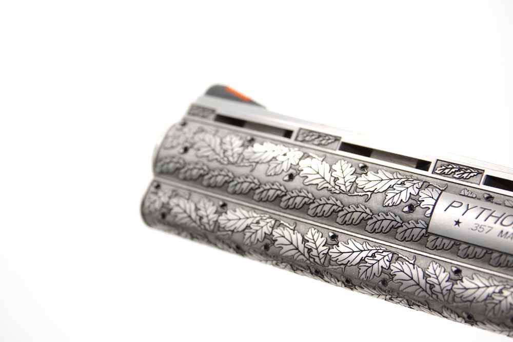 New! Oak Forest Collectible Stunning Custom Engraved Colt Python 8" 357 MAG-img-43