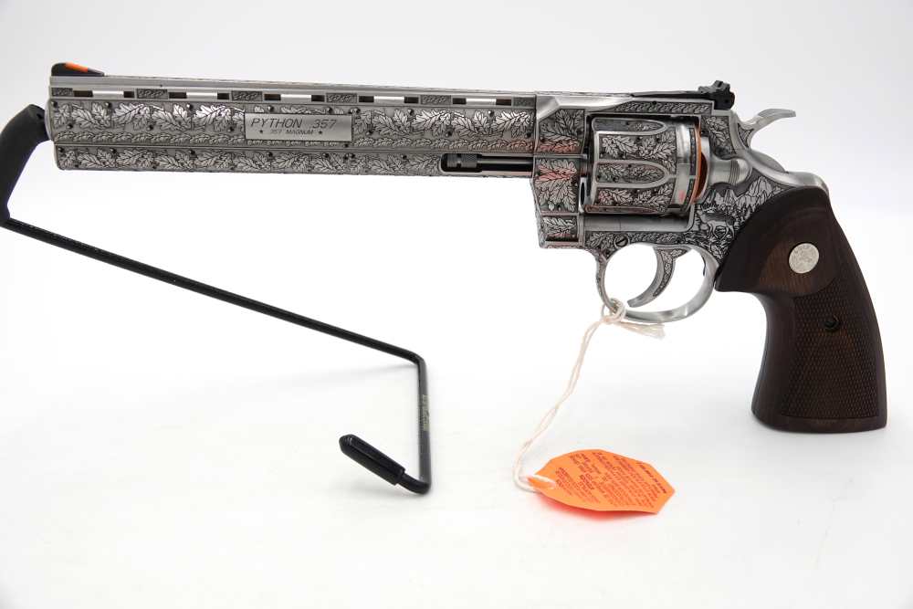 New! Oak Forest Collectible Stunning Custom Engraved Colt Python 8" 357 MAG-img-3