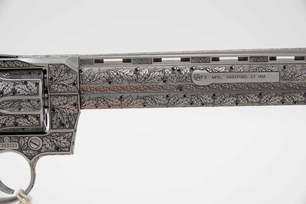 New! Oak Forest Collectible Stunning Custom Engraved Colt Python 8" 357 MAG-img-17