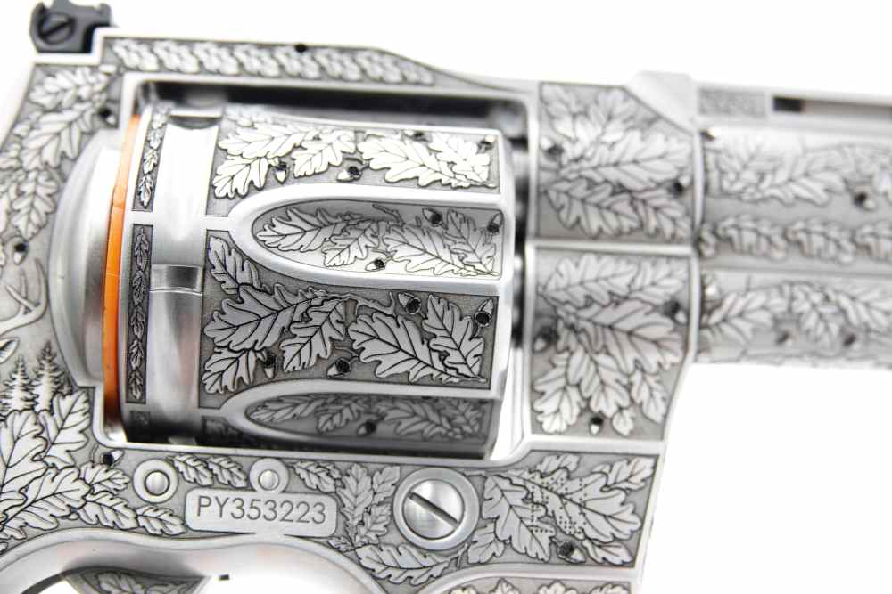 New! Oak Forest Collectible Stunning Custom Engraved Colt Python 8" 357 MAG-img-33