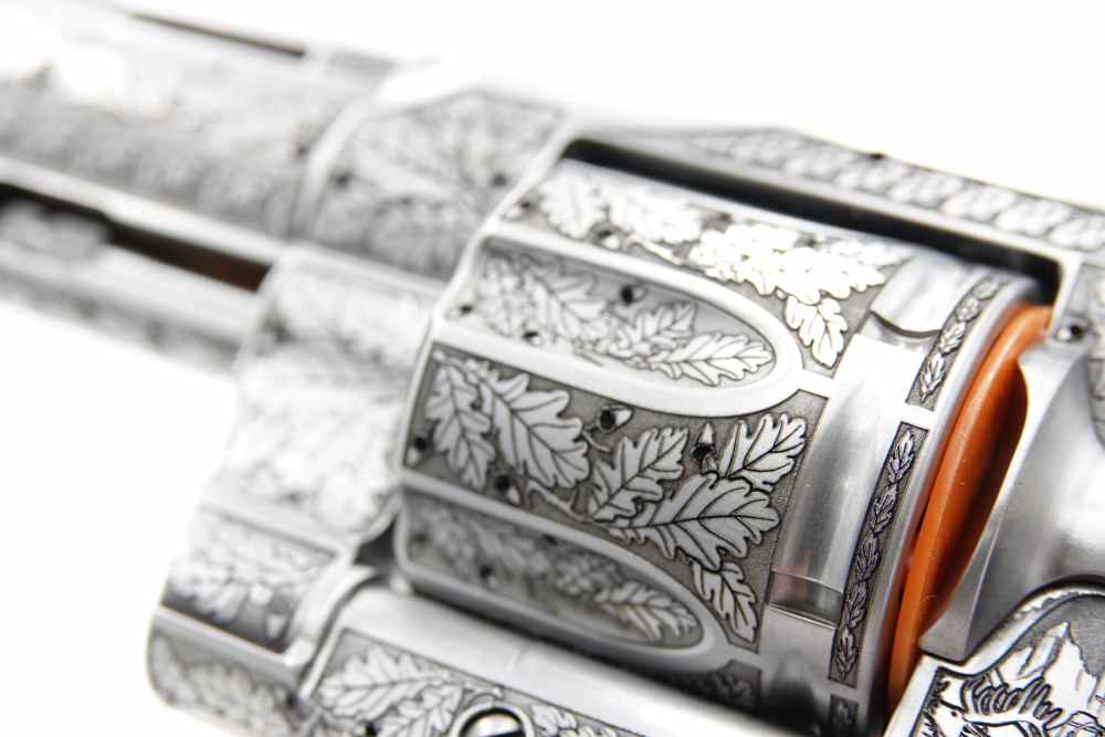 New! Oak Forest Collectible Stunning Custom Engraved Colt Python 8" 357 MAG-img-39