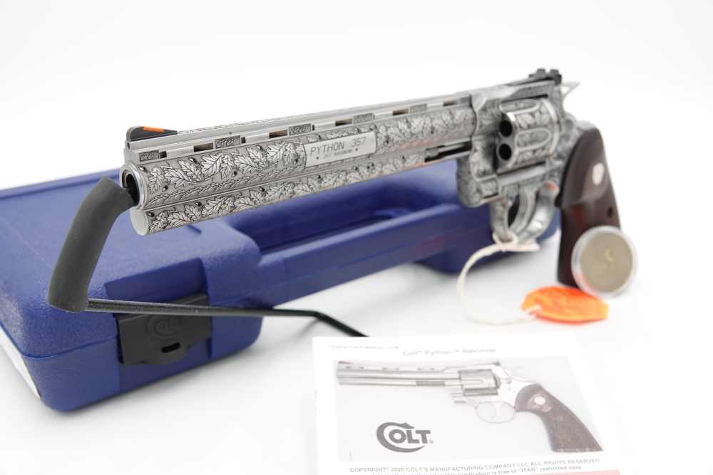 New! Oak Forest Collectible Stunning Custom Engraved Colt Python 8" 357 MAG-img-0