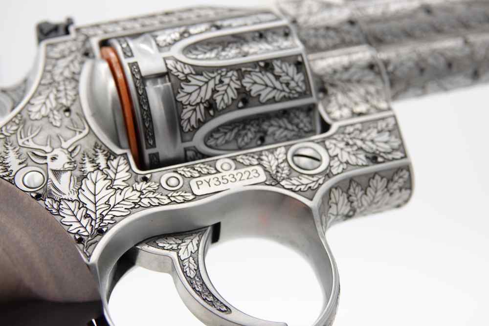 New! Oak Forest Collectible Stunning Custom Engraved Colt Python 8" 357 MAG-img-36