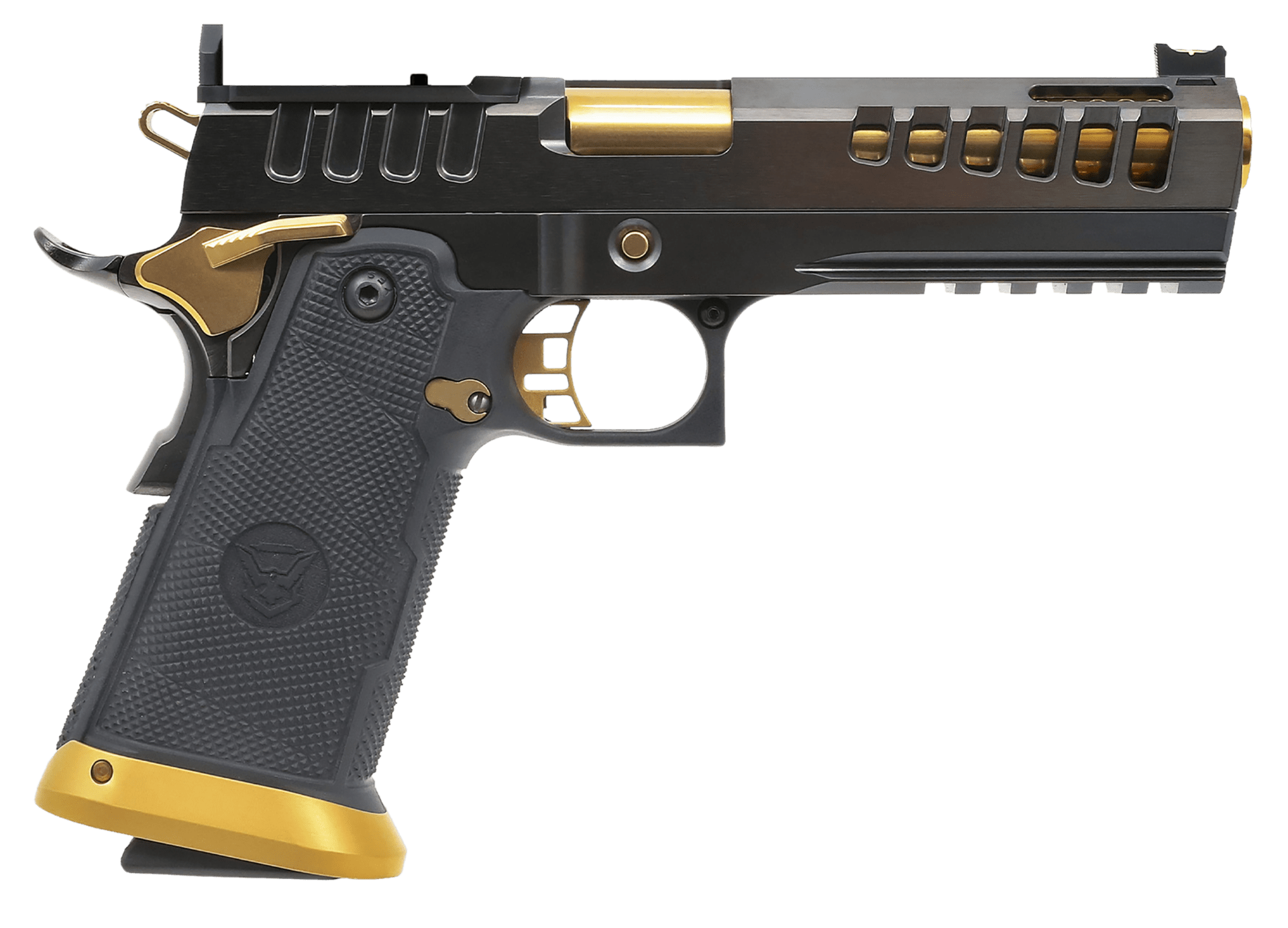 Watchtower Demolitia Elite 9mm Pistol 5 Gold Plated PVD Ported Barrel DEMOL-img-0