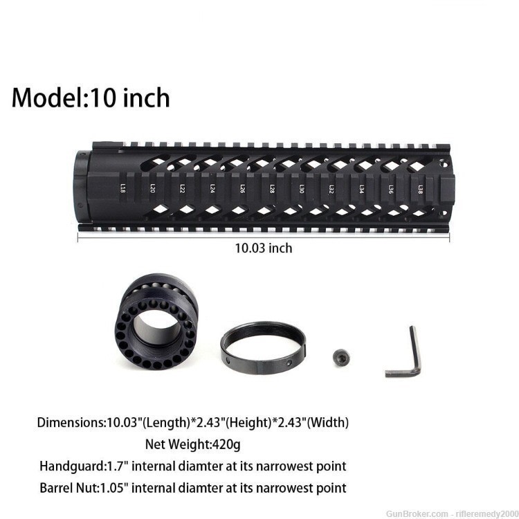 10" Picatinny AR-15 Handguard AR15 Freefloat-img-0