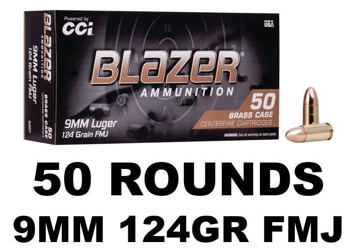 CCI 9mm Blazer Brass FMJ 124 Grain 50rds 5201-img-0