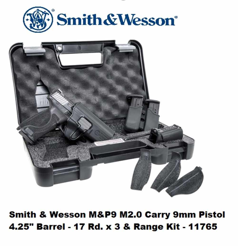 Smith & Wesson M&P9 M2.0 Carry 9mm 4.25" 17 Rd. x 3 & Range Kit - 11765-img-0