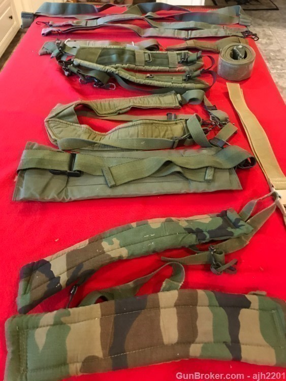 Military lot of 12 shoulder straps, belts, pads, etc.-img-0