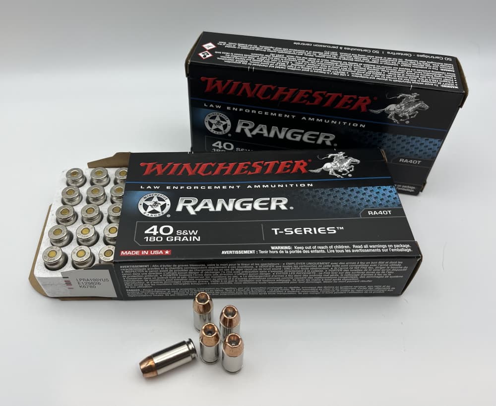100 rounds of .40 S&W Winchester LE Ranger-T 180 grain JHP Ammunition RA40T-img-0