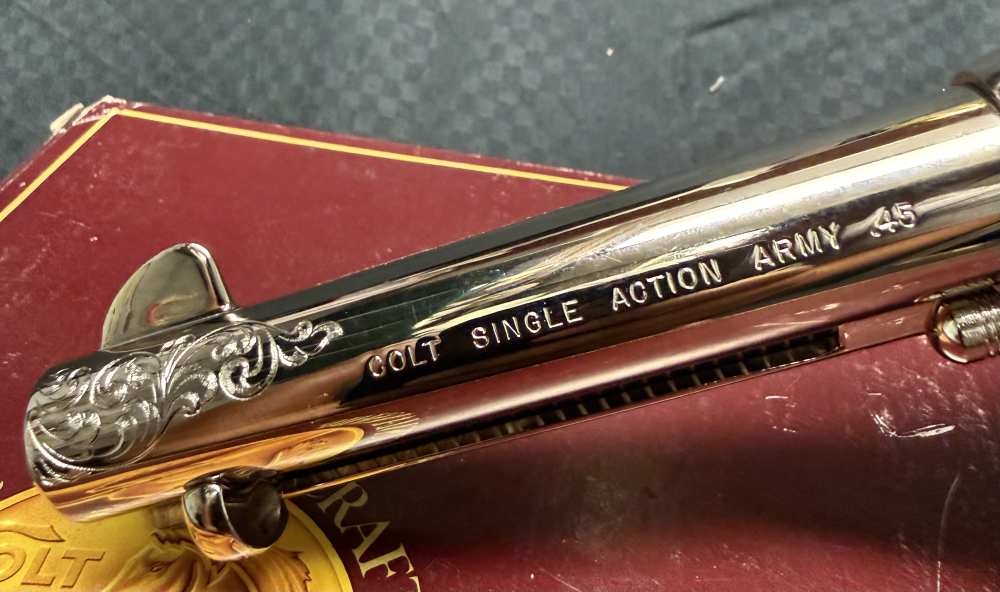 RARE COLT CUSTOM SHOP SINGLE ACTION ARMY 45 COLT "ENGRAVED NICKLE"-img-7