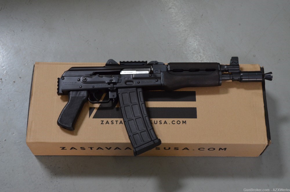 Zastava Arms ZPAP85 5.56 10" PAP85 Pistol w/ Optic & brace rail Dark walnut-img-0