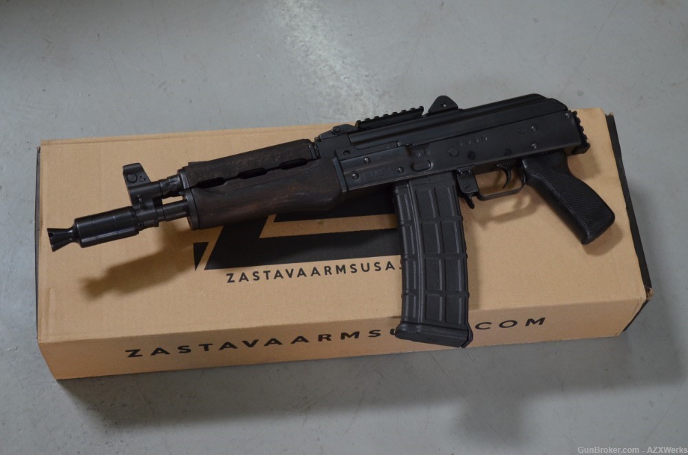 Zastava Arms ZPAP85 5.56 10" PAP85 Pistol w/ Optic & brace rail Dark walnut-img-3